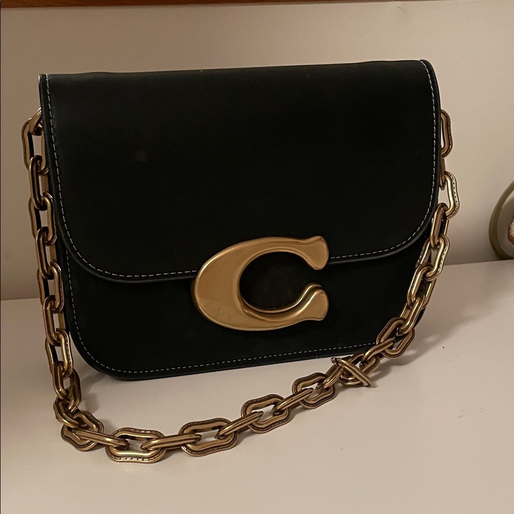 Coach Black Crossbody Bag with Gold Chain